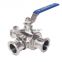 Homebrew Stainless Steel Sanitary Tri Clamp Full Bore 3 Way Ball Valve SS304 1.5"