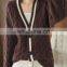 Women Fashion V Neck Plus Size Thick Cable Knit Cardigan Sweater