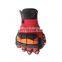 Red HPPE cut-proof, shock-proof and waterproof work gloves with sand nitrile coating