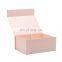 Custom cardboard rigid blush pink deep A5 magnetic gift fold box with chnageable ribbon