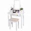 Vanity Set, 2 Large Sliding Drawers, Removable Makeup Organizer Dressing Table with Mirror and Stool