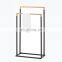 Hot sale standing bathroom towel rack household double bamboo towel rack