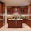 Cheapest prefab mahogany handle kitchen cabinet europe style complete set red cherry color wood kitchen cabinets