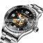 NIBOSI 2399 Hollow Dial 41Mm Waterproof Automatic Mechanical Watch for Men Gold