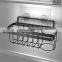 Stainless Steel Kitchen Sink Caddy Organizer Punch Free 3 In 1 Drainage Storage Rack with Rag Hanger Sink Sponge Holder