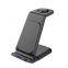 3 in 1 Wireless Charger Desktop Phone Magnetic Holder Black Cell Phone Wireless Charging Station for iPhone 12-15 Pro Max