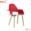 new design plastic armrest wooden dining chair