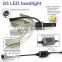 Super Bright waterproof ip65 2500lm g5 copper metal led h7 headlight for Auto /Motorcycle