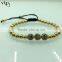 2016 Anil Arjandas Men Bracelets macrame Bracelet 18k Black Plated 8mm Micro Pave Cz Beads Bracelet