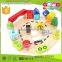 hot selling hardwood assembling toy car town & country wooden play set OEM wooden block set EZ5084