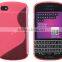 Keno Bumper Case for BlackBerry Q10 TPU S Line Wave Hybrid Gel Skin Case Protective Jelly Cover