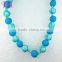 2016 hot sale blue adult long handmade beads necklace for women