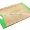 bamboo chopping board with silicone hole for kitchen cutting usage
