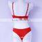 2017Christmas design most popular and hot sale red hot women bra and panty set