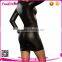 Black & Red Cheap Tube Leather Bodycon Dress For Ladies