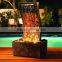 Slate tower artificial indoor water fountain with LED light