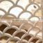 Apricot leaf pattern carved standing divider room folding screen