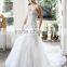 New Luxurious High Quality embroider organza fabric bodice puffy tiered ruffled organza wedding dresse