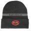 Wholesale custom embroidered plain black beanie with custom tags