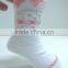 Pink Floral Heart Cuff Baby socks with rubber soles