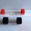 plastic tube with rubber lids