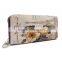 Sweet Lady Style Printing Pattern Metal Zipper Long Wallt Design Women pu Leather Wallet