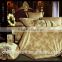 luxury rayon silk jacquard bedding set with embroidered flange