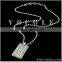 Silver ball chains stainless steel square pendant long necklace