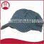 Blue White Dark Striped Train Conductor's Cap and hat with adjustable strap