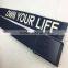 3.5cm Dark blue print canvas belt