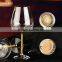 24 Carat Gold Leaf Large Bowl Delicate Burgundy Wine Glass Unique Stemware