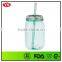 540ml bpa free single wall clear plastic mason jar tumbler with metal lid and straw