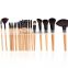 NEW Wood 24Pcs Makeup Brushes Kit Professional Cosmetic Make Up Set + Pouch Bag Case Black