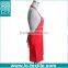 red color womens adult bib apron with pockets