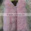 Latest style European style knitted women winter lamb fur vest