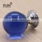 1 inch chrome plated zinc base light blue crystal handle