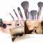 8 pcs wood handle makeup brush set pink pink beauty