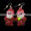 Christmas crystal santa light up led earrings