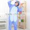 flannel cartoon adult animal jumpsuit animal pajamas jumpsuit blue stitch design