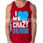 Custom cotton blend mens womens silk screen printing tank top