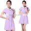 Juqian 2016 pink nice fashionable short sleeve hospital female staff nurse uniform designs