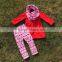 cute toddler V-days girls baby kids Valentine clothes heart top pant new design hot sell boutique red sets