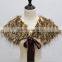 High Quality Lady Shawl With Fake Fur Collar and Cuff Fashion Scarf Cape