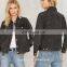 Women plain denim jacket model black jean jacket wholesale