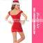 High Quality Sexy Red Short Sleeve Dress Cosplay Christmas Costume