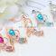 Lovely Rhinestone Silver Leaves necklace Colorful Rose Crystal predant for Women Jewelry Accessory For Girls