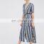 Short sleeve button down plaid dress high quality maxi dress designs 2017