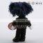 Beautiful plush toy cool doll with black suit and hair