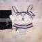 White Blue Polka Dots checkerd bikini Swimsuit