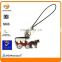 Retro carriage metal enamel mobile phone charm pendant